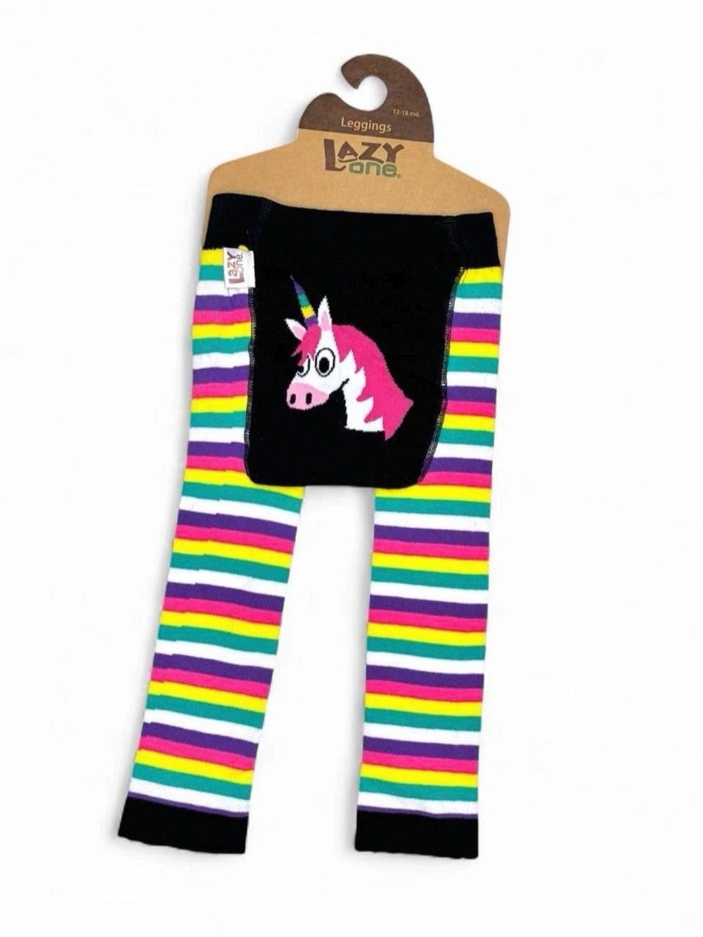 NWT Lazy One SZ (12-18M) Striped Unicorn Leggings